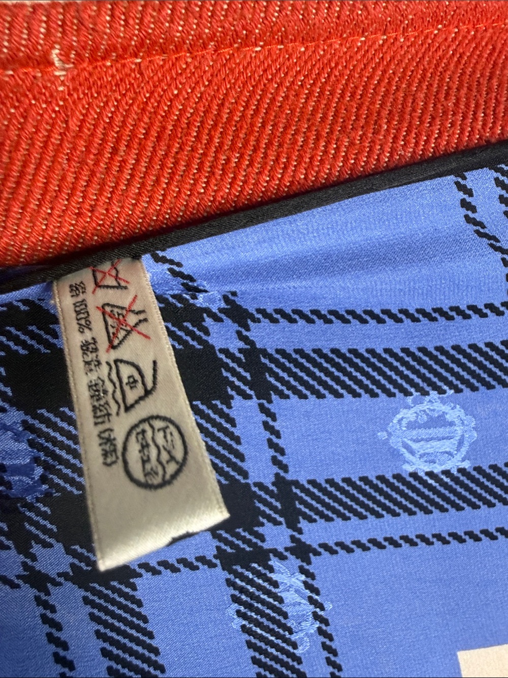 Blue and White Plaid Scarf with Black Grid dior bag included - Picture 5 of 6